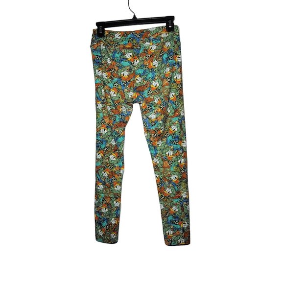 LuLaRoe Womens Donald Duck Safari Animal Print Pull On Leggings One Size Disney - Picture 2 of 8